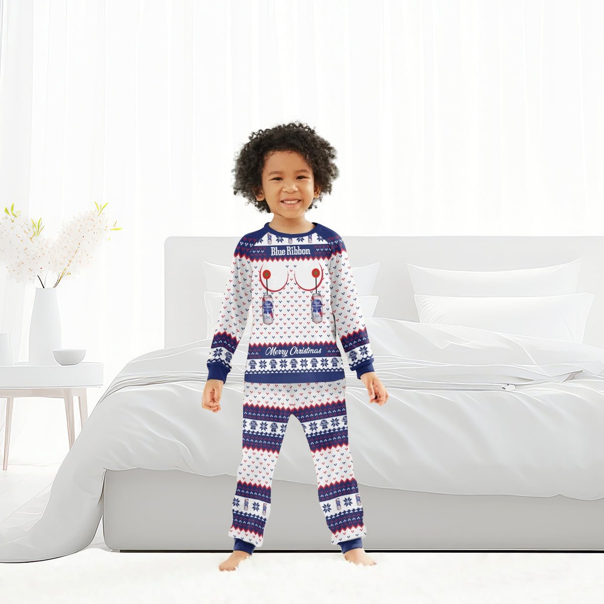 Pabst Blue Ribbon Merry Chistmas Family Pajamas Set - Flexiquor.com