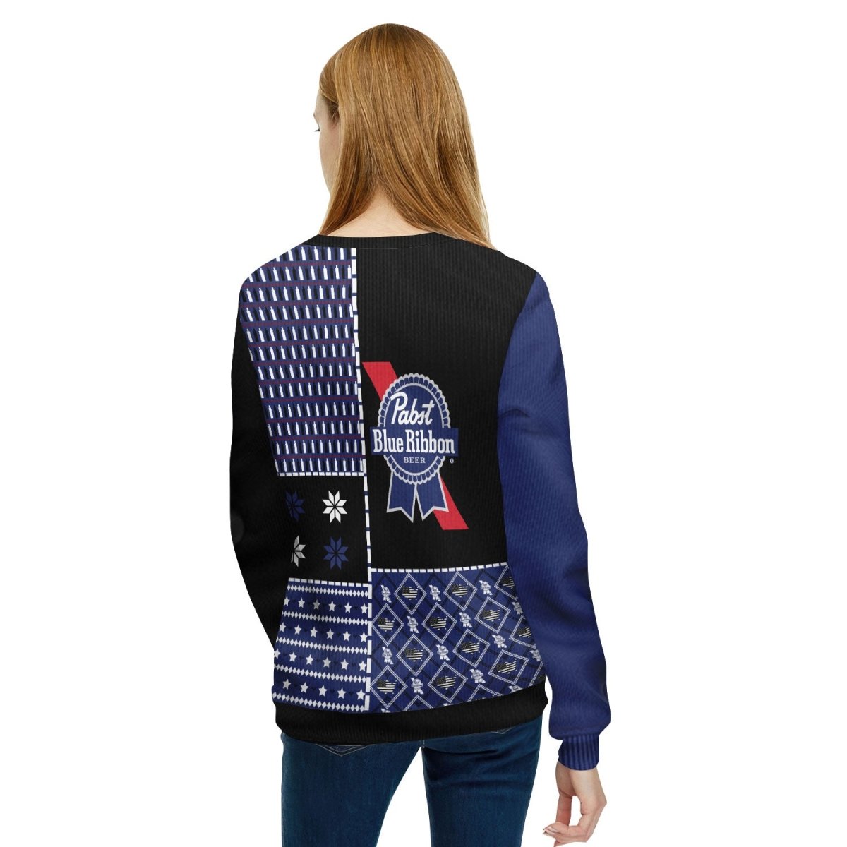 Pabst Blue Ribbon Retro Christmas Ugly Sweater - Flexiquor.com