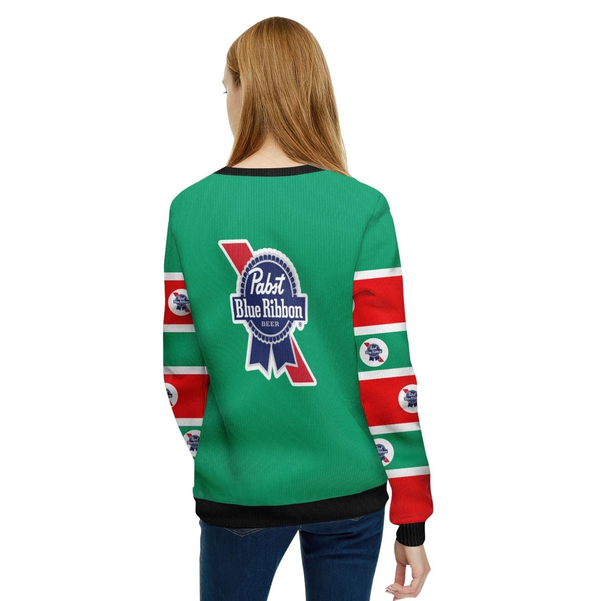 Pabst Blue Ribbon Santa Need A Beer Ugly Sweater - Flexiquor.com