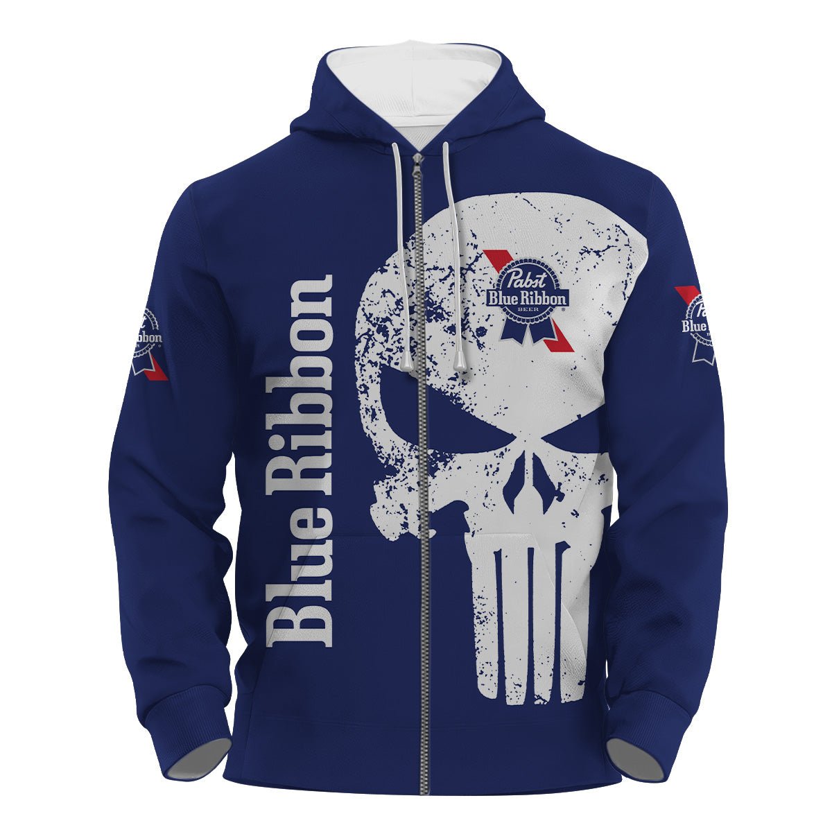 Pabst Blue Ribbon Skull Hoodie & Zip Hoodie - Flexiquor.com