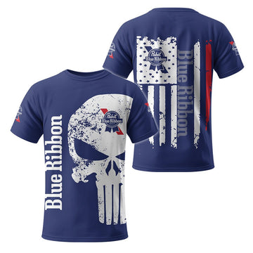 Pabst Blue Ribbon Skull T-Shirt - Flexiquor.com