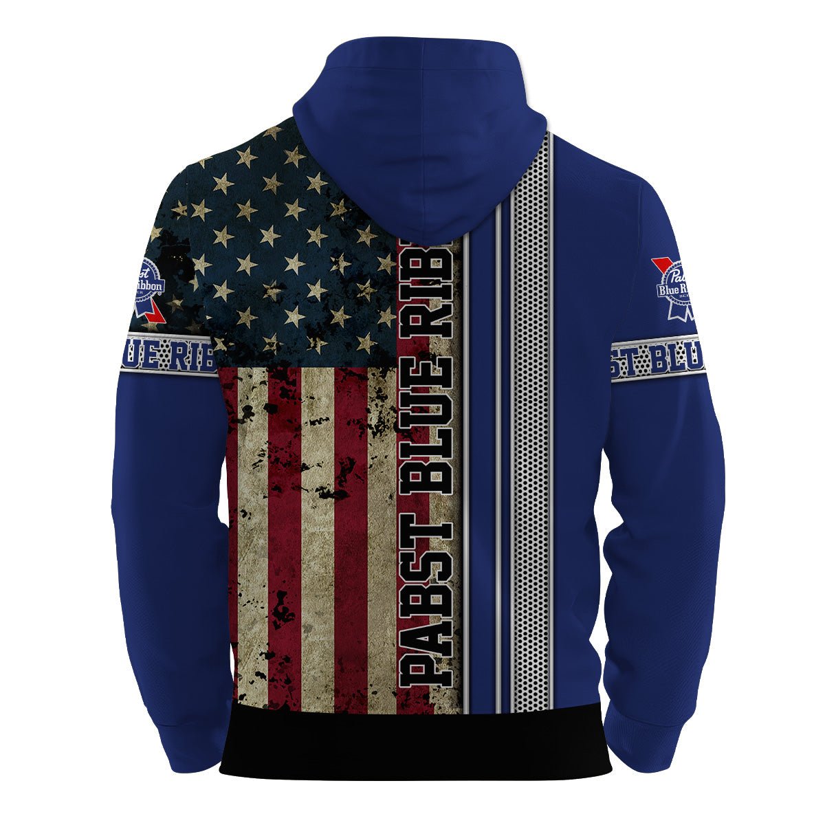 Pabst Blue Ribbon Stainless Steel American Flag Hoodie & Zip Hoodie - Flexiquor.com