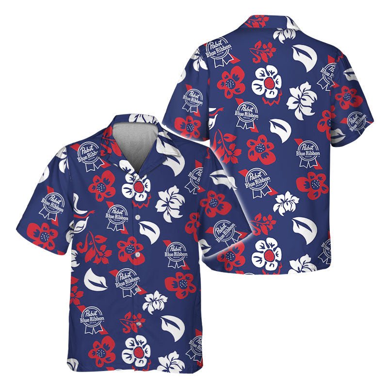 Pabst Blue Ribbon Tropical Garden Hawaiian Shirt - Flexiquor.com