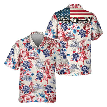 Pabst Blue Ribbon Tropical Summer Hawaiian Shirt - Flexiquor.com