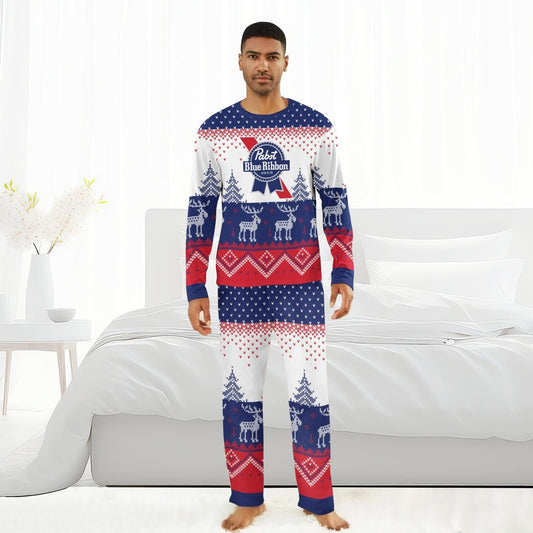 Pabst Blue Ribbon Winter Reindeer Family Pajamas Set - Flexiquor.com