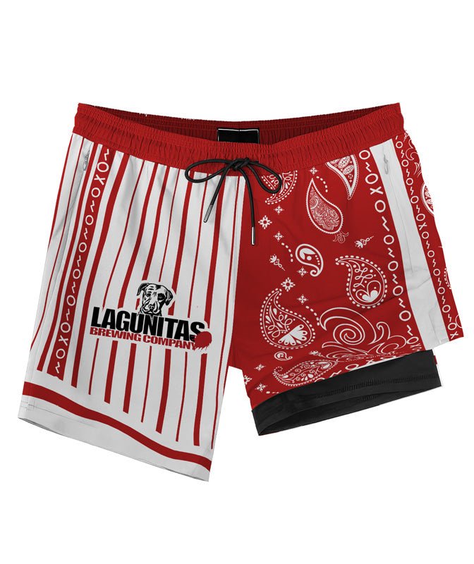 Paisley Half White Lagunitas Compression Liner Swim Trunks - Flexiquor.com