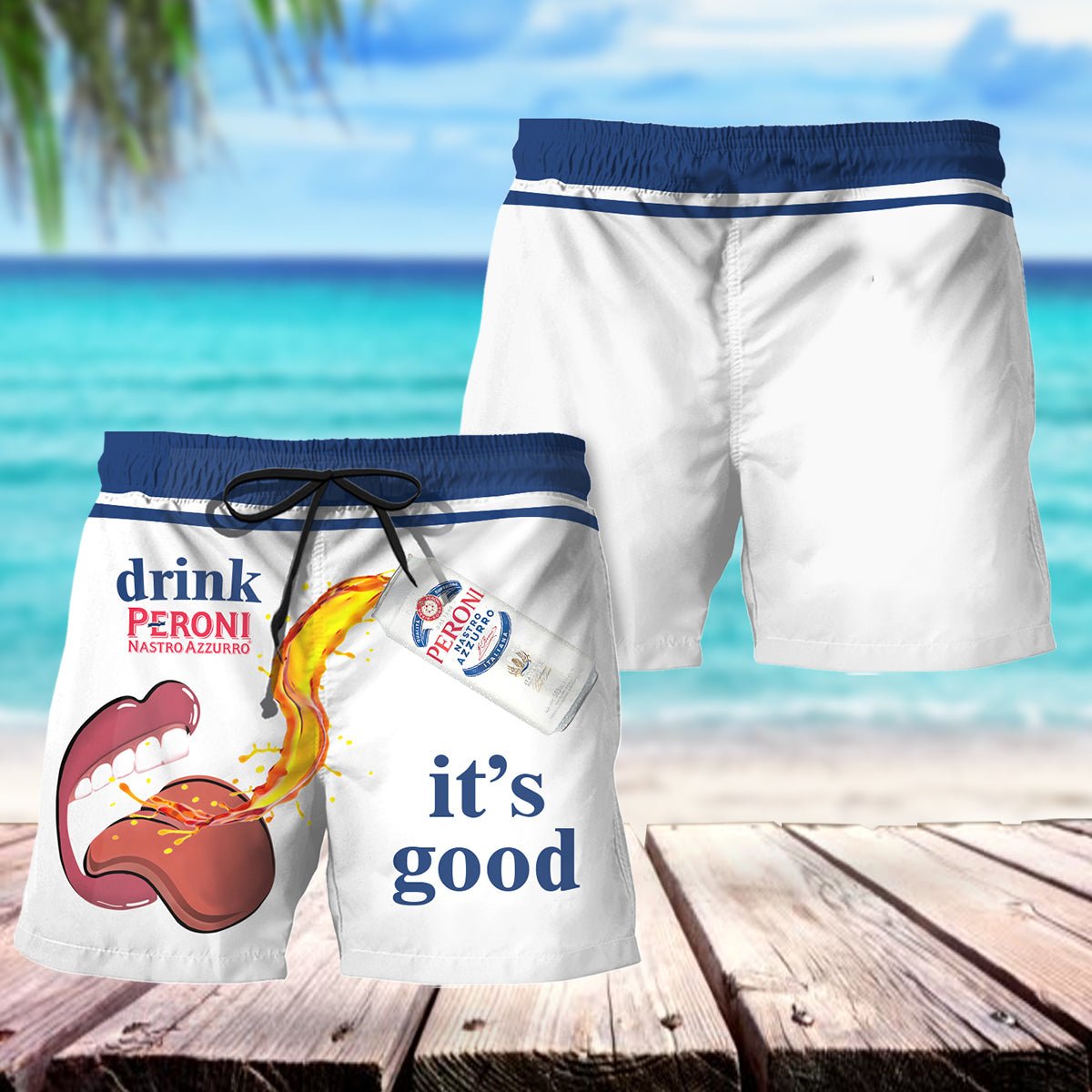 Drink Peroni Nastro Swim Trunks - Flexiquor.com