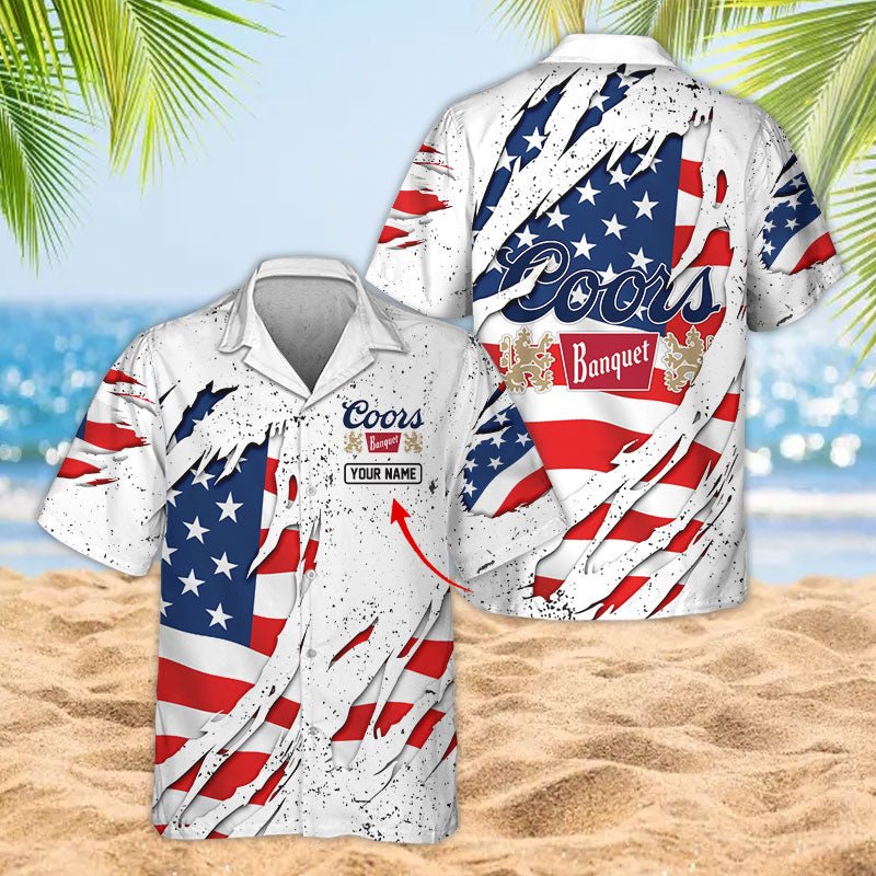 Personalized American Coors Banquet Ripped Hawaiian shirt - Flexiquor.com