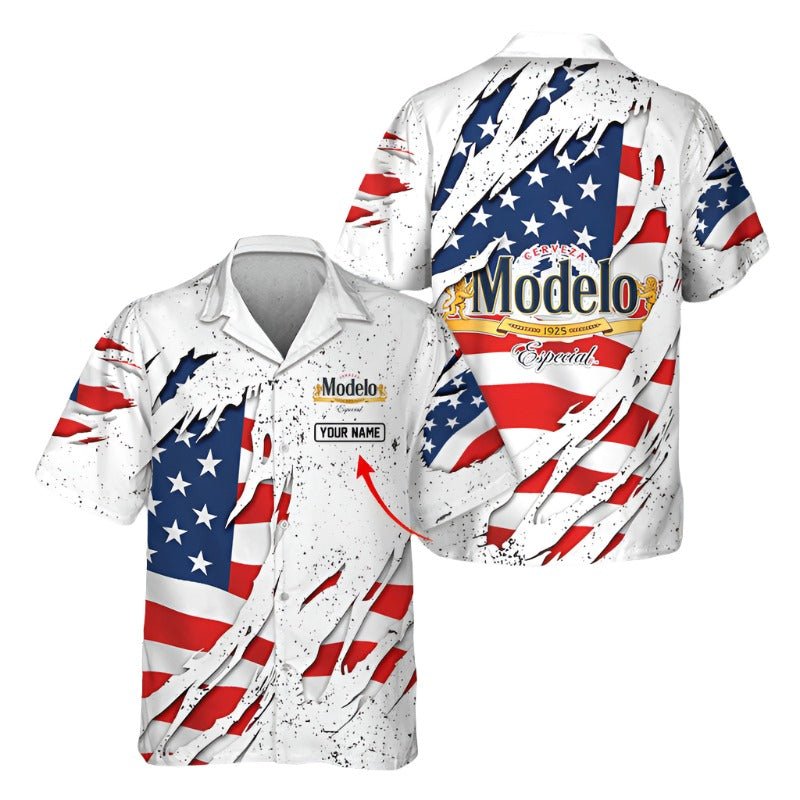 Personalized American Modelo Ripped Hawaiian shirt - Flexiquor.com