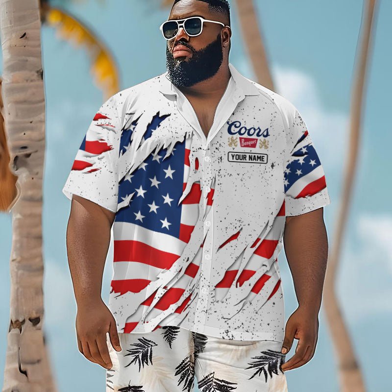 Personalized American Tearing Coors Banquet Men's Plus Size Hawaiian Shirt - Flexiquor.com