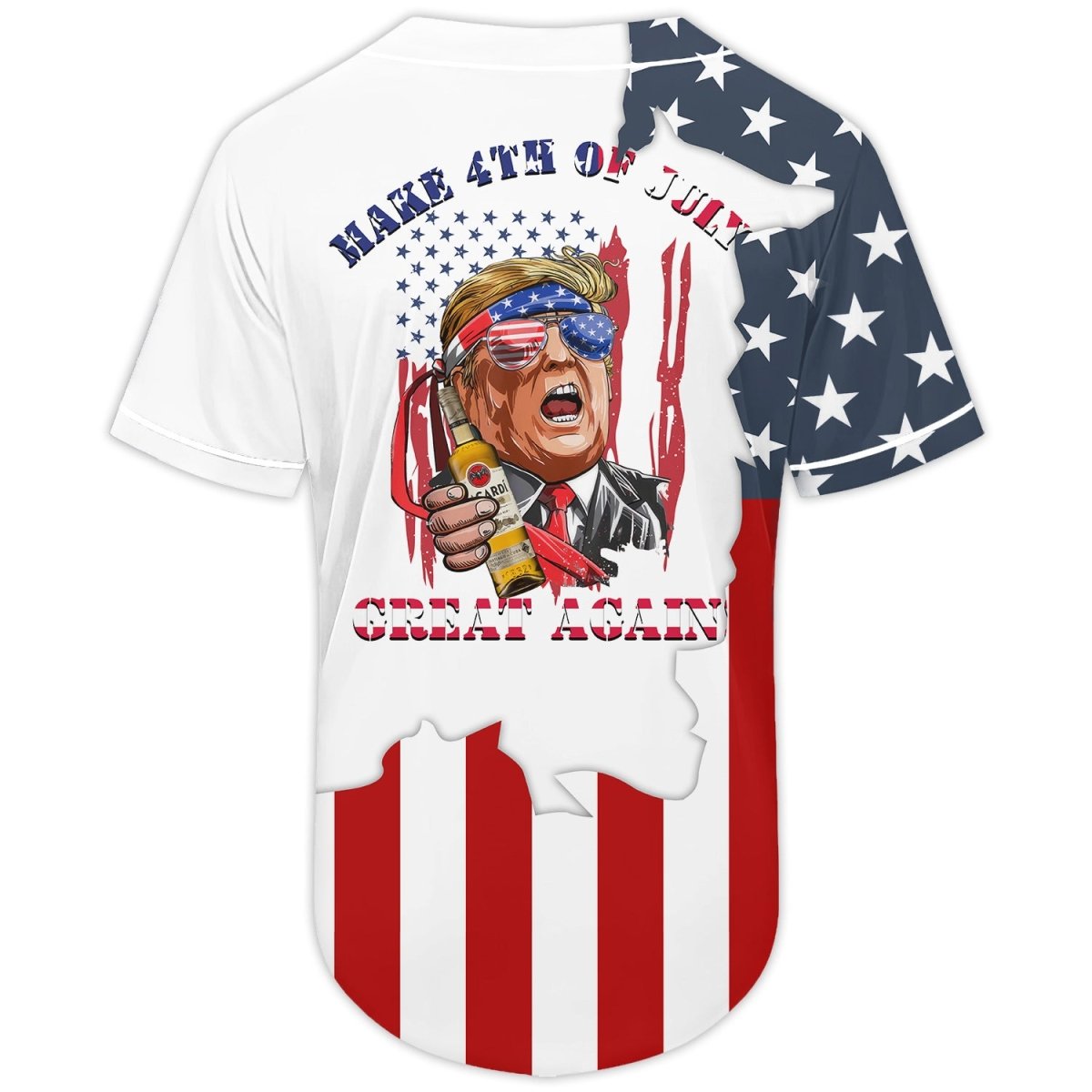 Personalized Bacardi Donald Trump Independence Day Baseball Jersey - Flexiquor.com