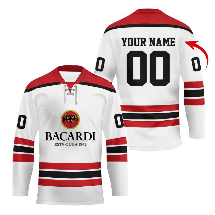 Personalized Bacardi Color Stripe Hockey Jersey - Flexiquor.com