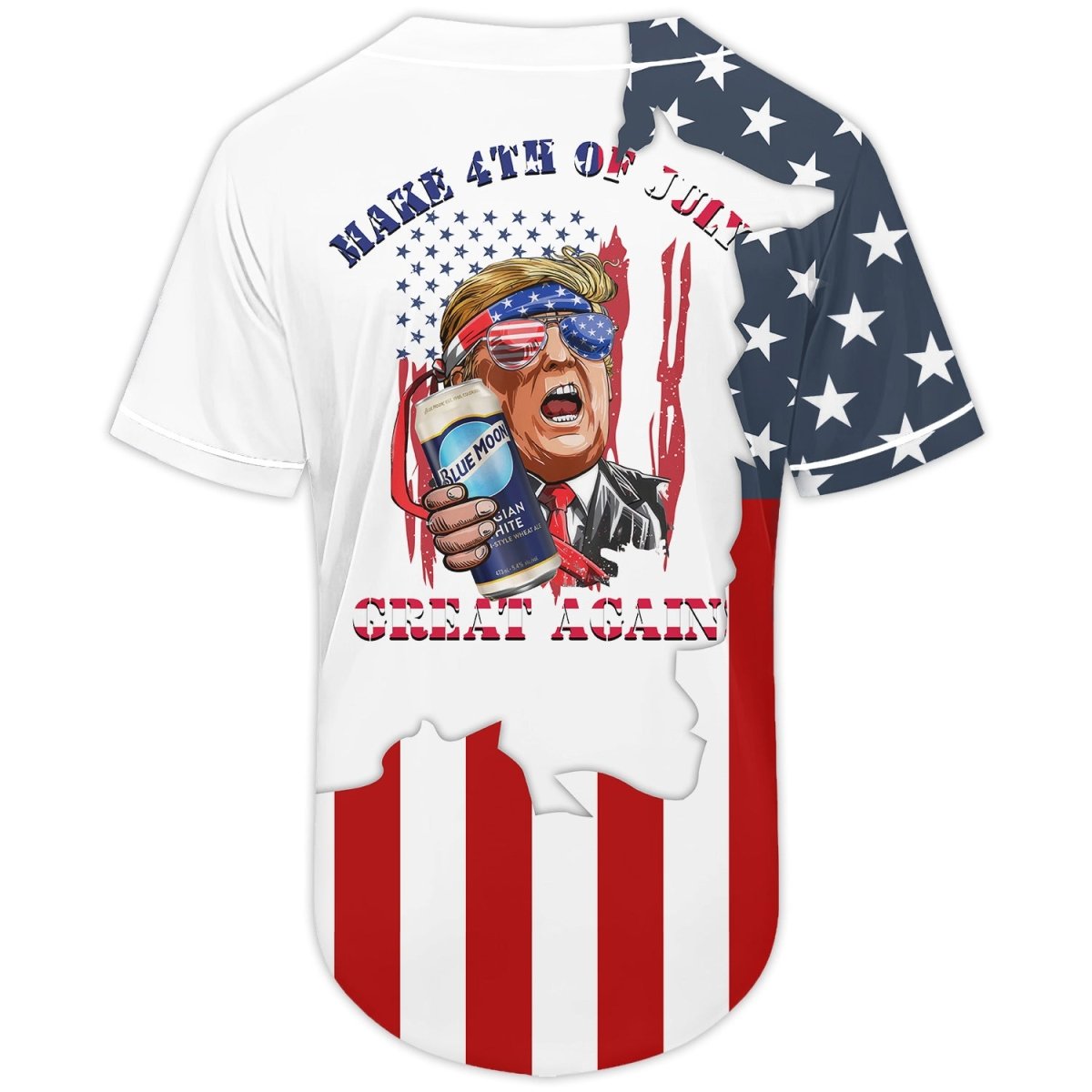 Personalized Blue Moon Donald Trump Independence Day Baseball Jersey - Flexiquor.com