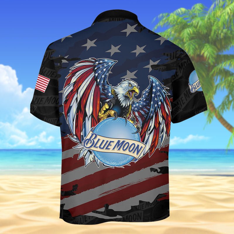 Personalized Blue Moon Freedom Eagle Polo Shirt - Flexiquor.com