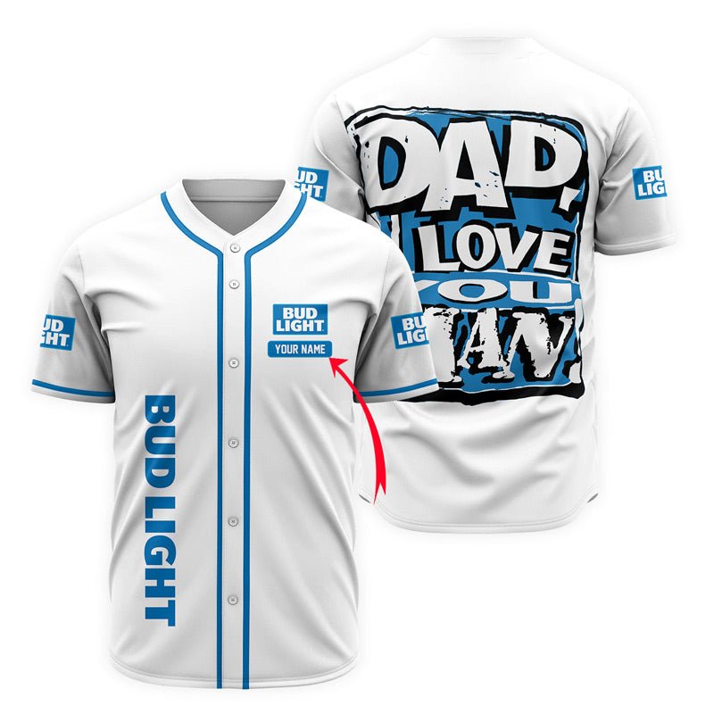 Personalized Bud Light Happy Father's Day Baseball Jersey - Flexiquor.com