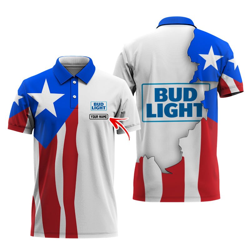 Personalized Bud Light Puerto Rico Polo Shirt - Flexiquor.com