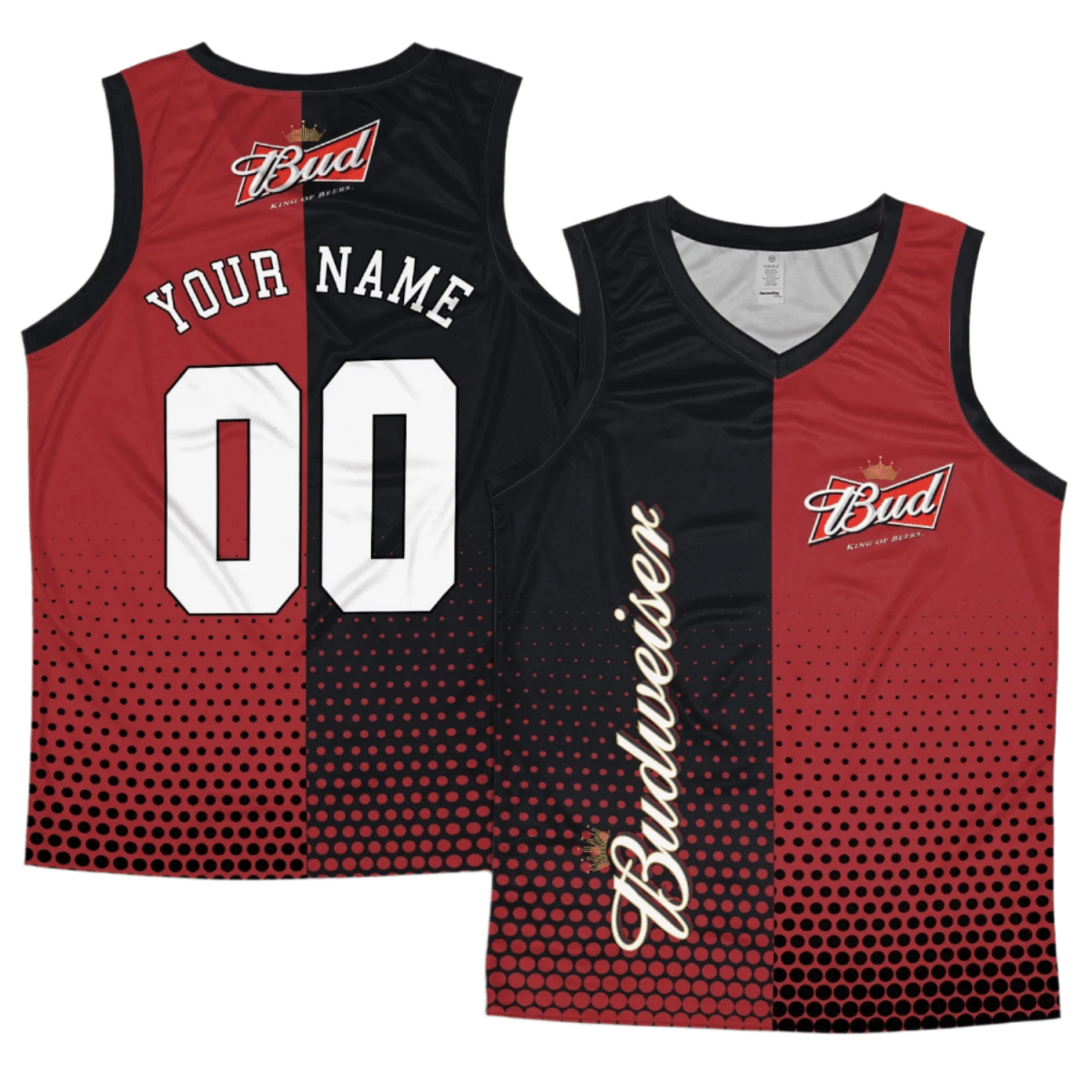 Personalized Budweiser Halfside Men's Tank Top - Flexiquor.com