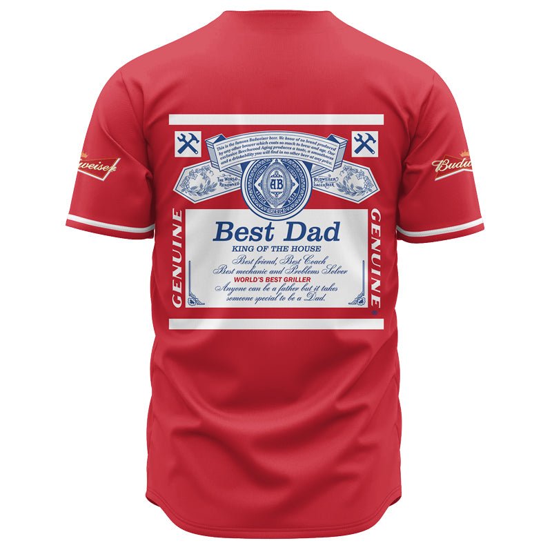 Personalized Budweiser Happy Father's Day Baseball Jersey - Flexiquor.com