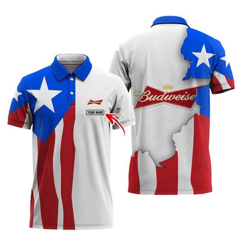 Personalized Budweiser Puerto Rico Polo Shirt - Flexiquor.com