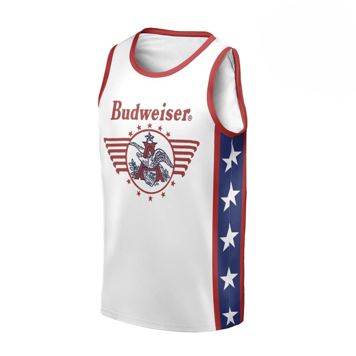 Personalized Budweiser White Stars Men's Tank Top - Flexiquor.com