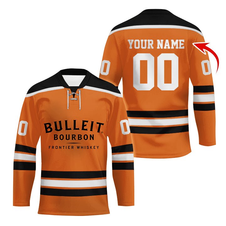 Personalized Bulleit Bourbon Color Stripe Hockey Jersey - Flexiquor.com