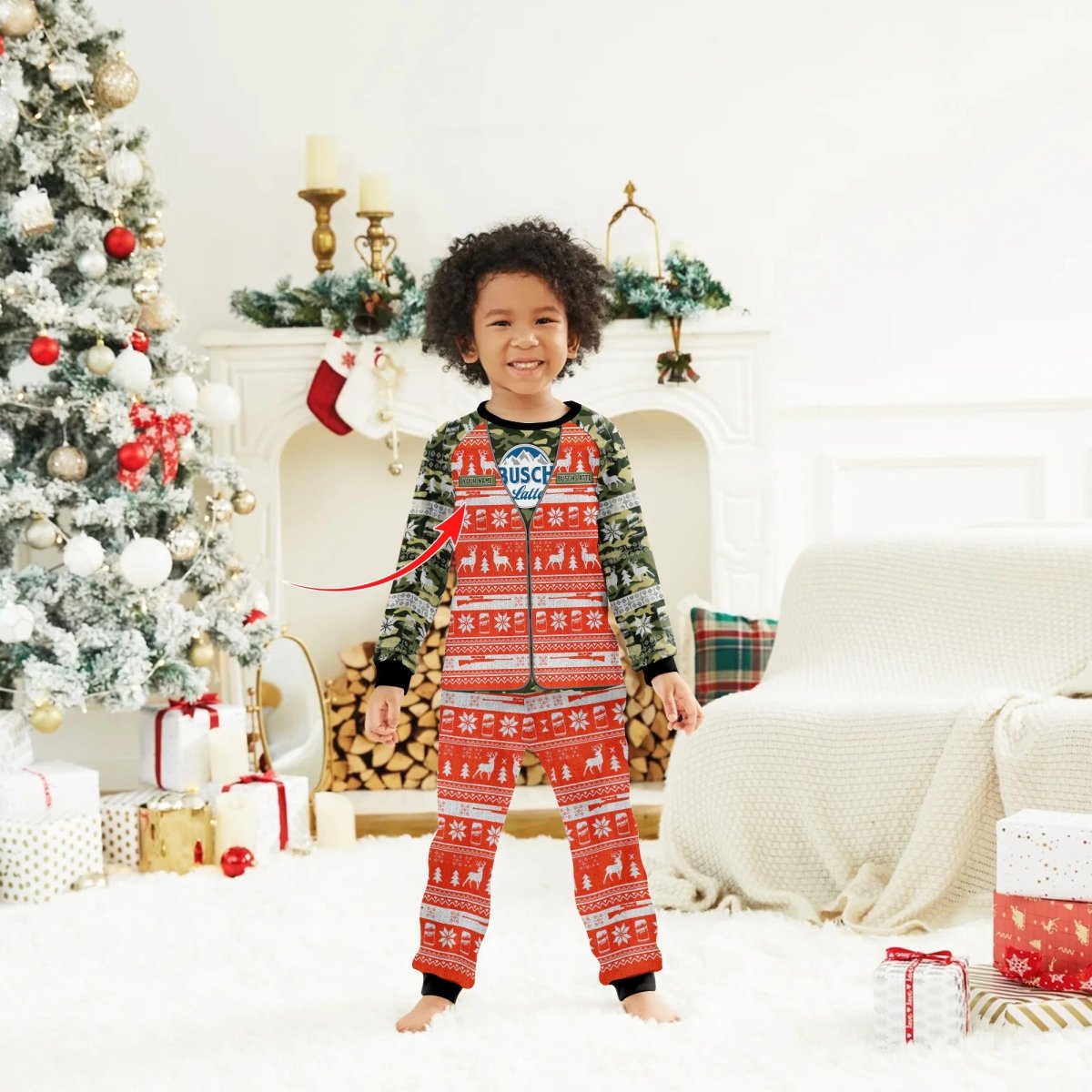 Personalized Busch Latte Camo Xmas Family Pajamas Set - Flexiquor.com