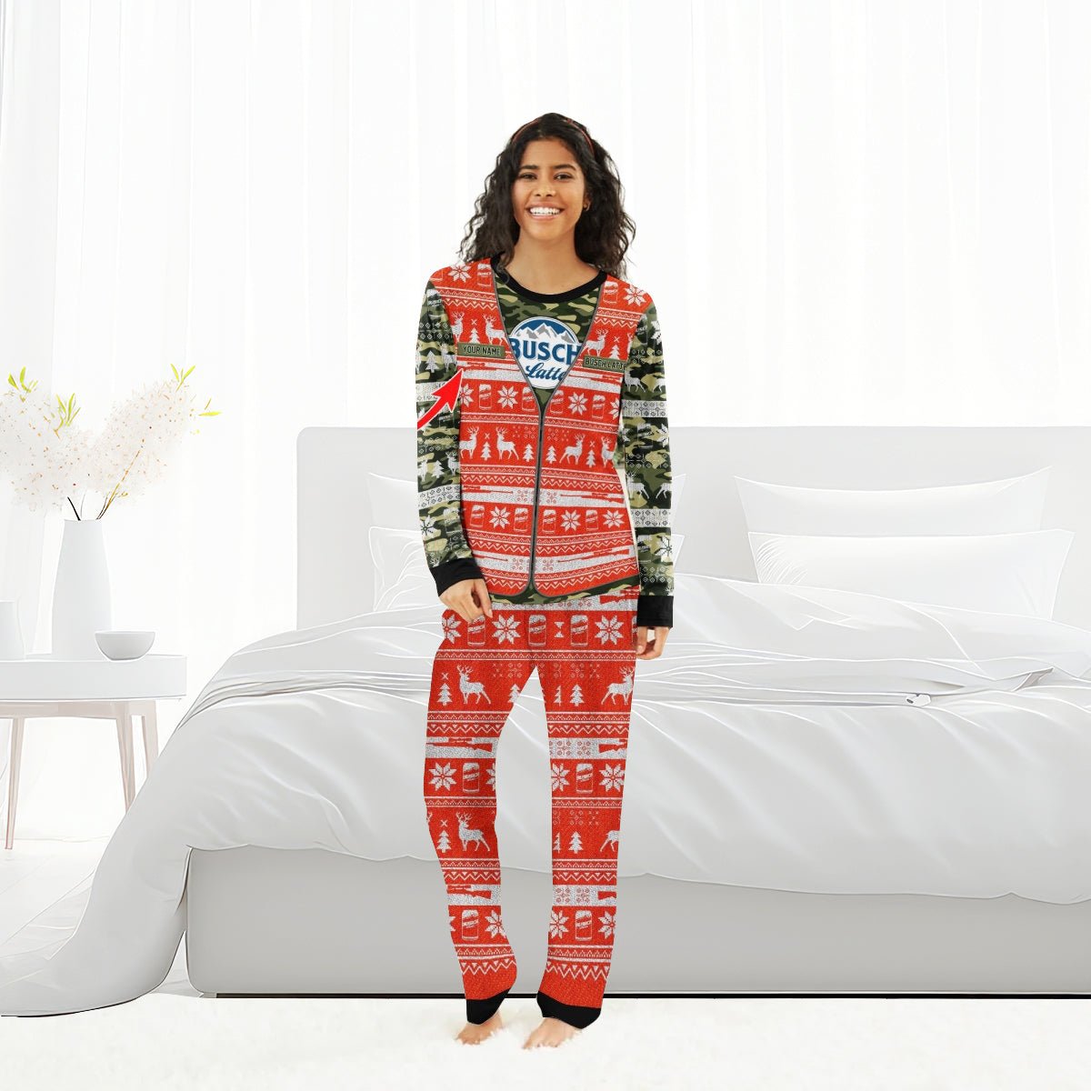 Personalized Busch Latte Camo Xmas Family Pajamas Set - Flexiquor.com