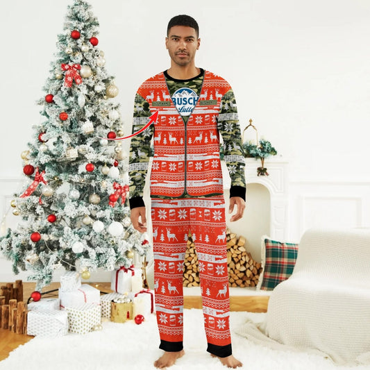 Personalized Busch Latte Camo Xmas Family Pajamas Set - Flexiquor.com