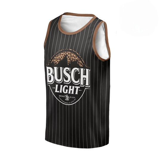 Personalized Busch Light Black Stripe Cheetah Men's Tank Top - Flexiquor.com