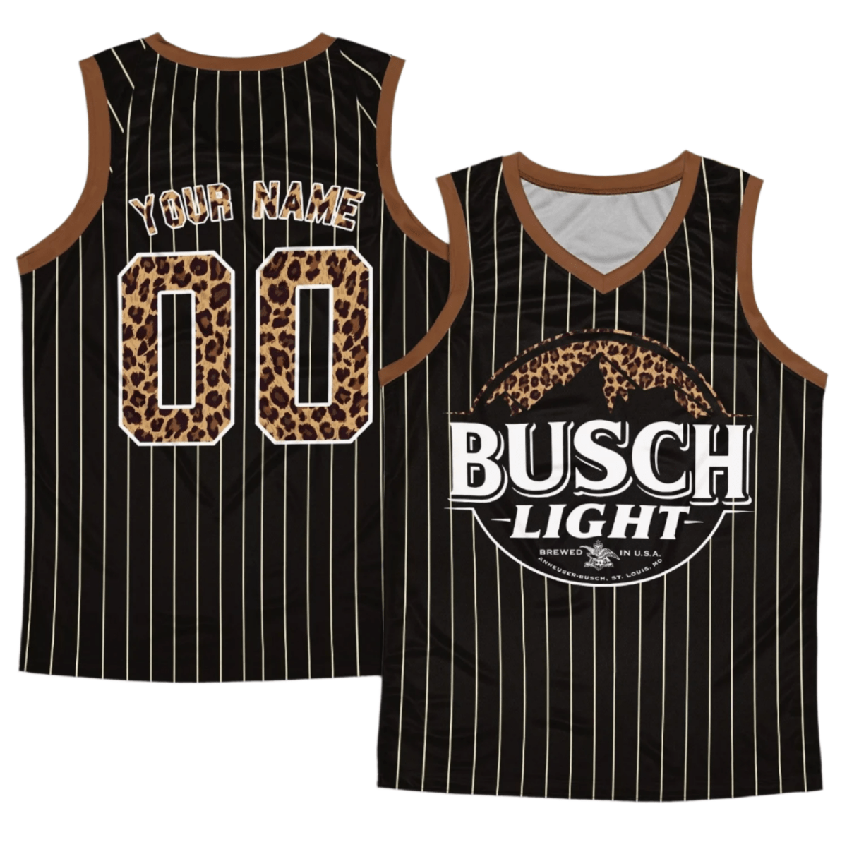 Personalized Busch Light Black Stripe Cheetah Men's Tank Top - Flexiquor.com