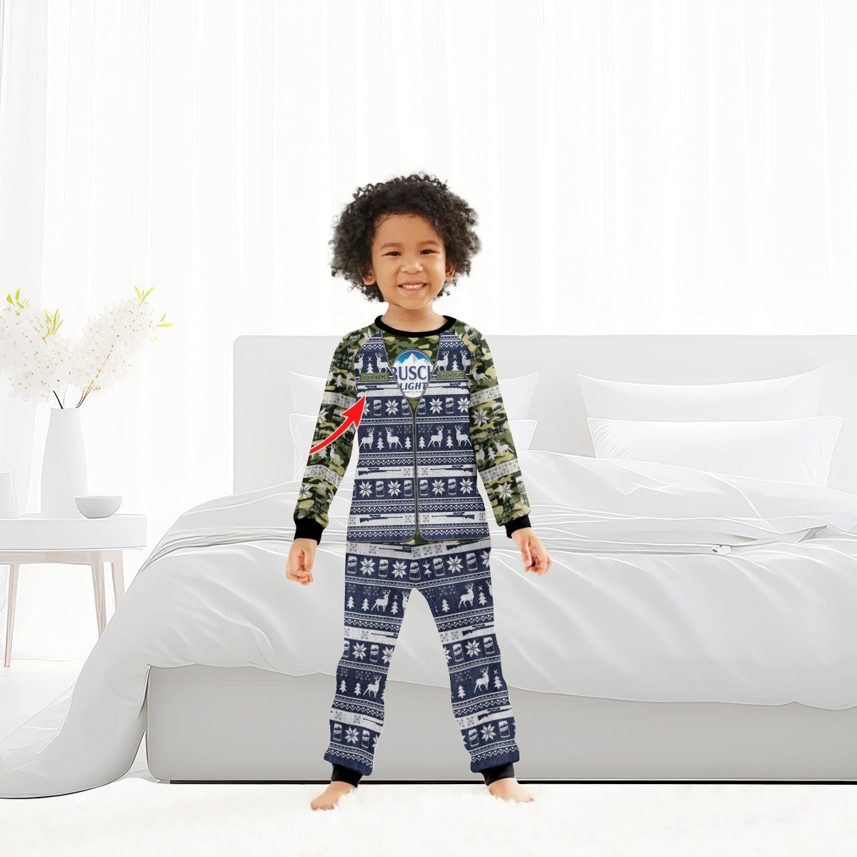 Personalized Busch Light Camo Xmas Family Pajamas Set - Flexiquor.com