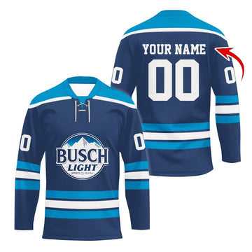 Personalized Busch Light Color Stripe Hockey Jersey - Flexiquor.com