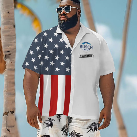 Personalized Busch Light Donald Trump Men's Plus Size Hawaiian Shirt - Flexiquor.com