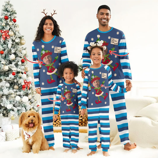 Personalized Face Busch Light Funny Face Christmas Drink Again Family Pajamas Set - Flexiquor.com