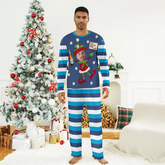 Personalized Face Busch Light Funny Face Christmas Drink Again Family Pajamas Set - Flexiquor.com