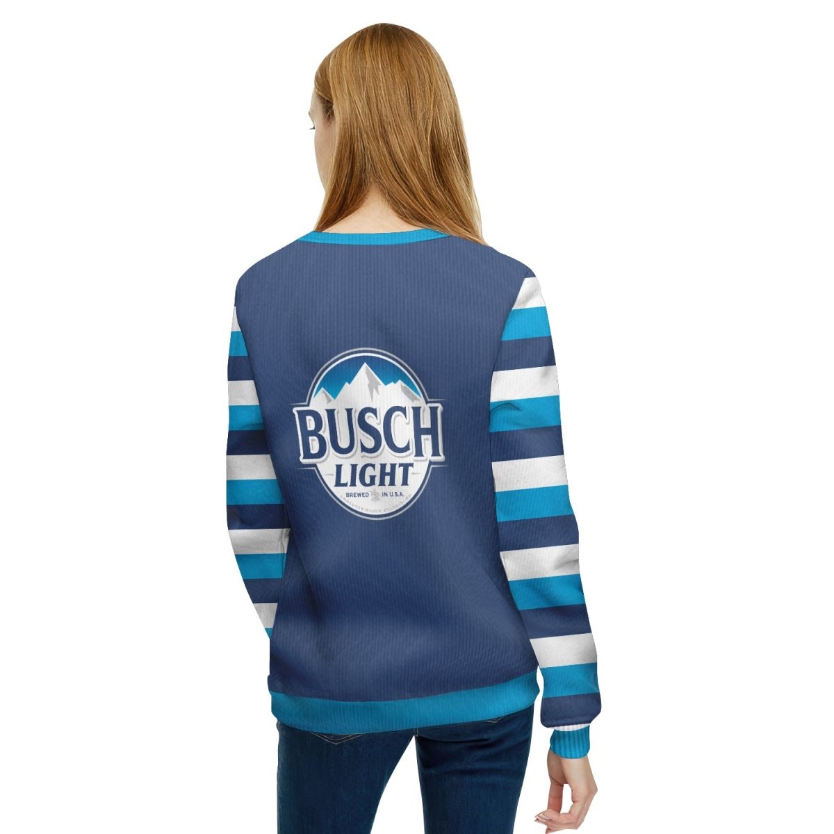 Personalized Busch Light Make Christmas Drunk Again Ugly Sweater - Flexiquor.com