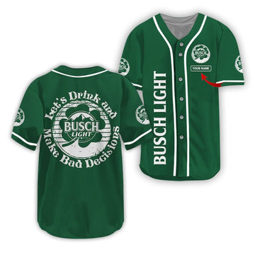 Personalized Busch Light St Patrick's Day Baseball Jersey - Flexiquor.com