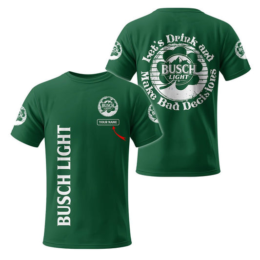 Personalized Busch Light St Patrick's Day T-Shirt - Flexiquor.com