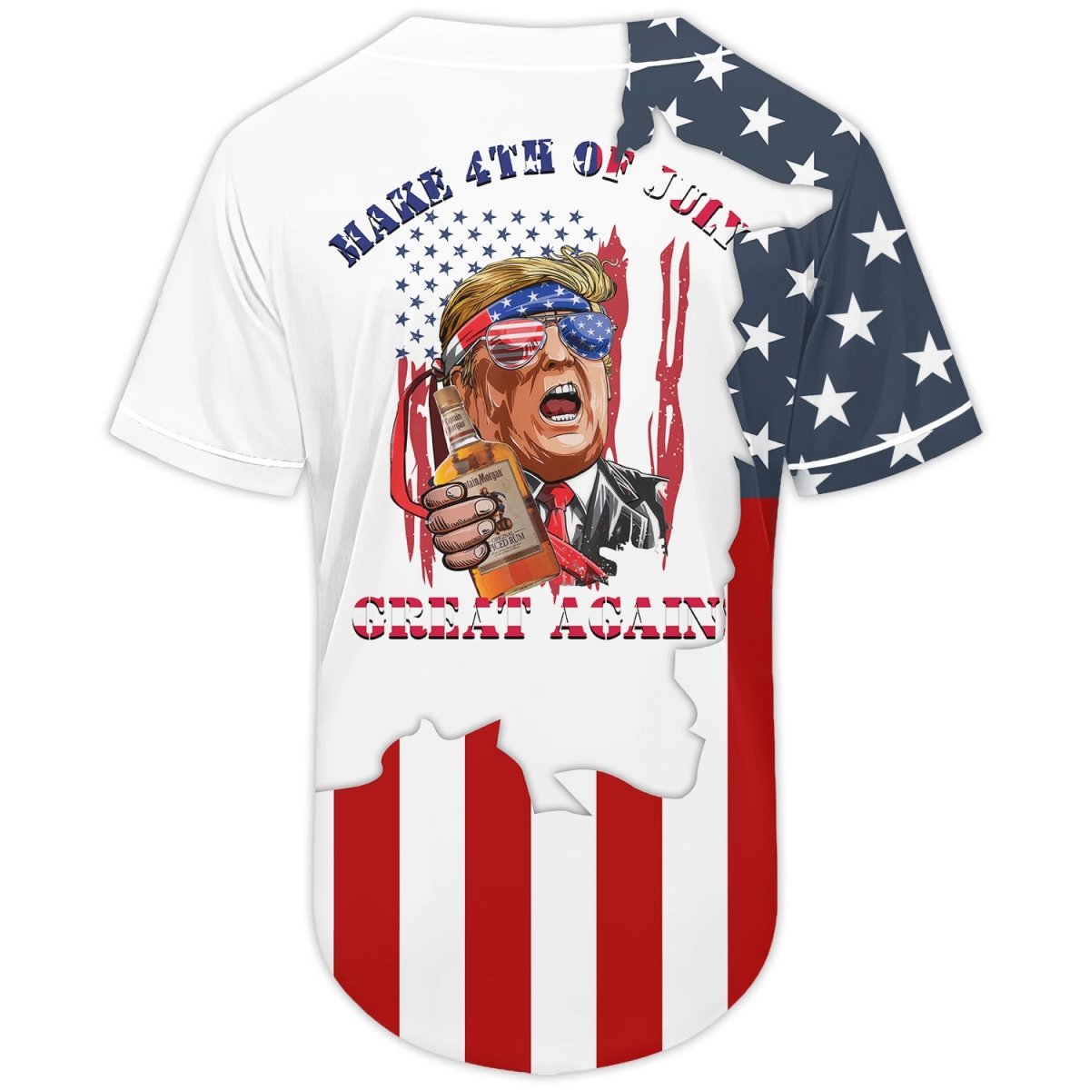 Personalized Captain Morgan Donald Trump Independence Day Baseball Jersey - Flexiquor.com