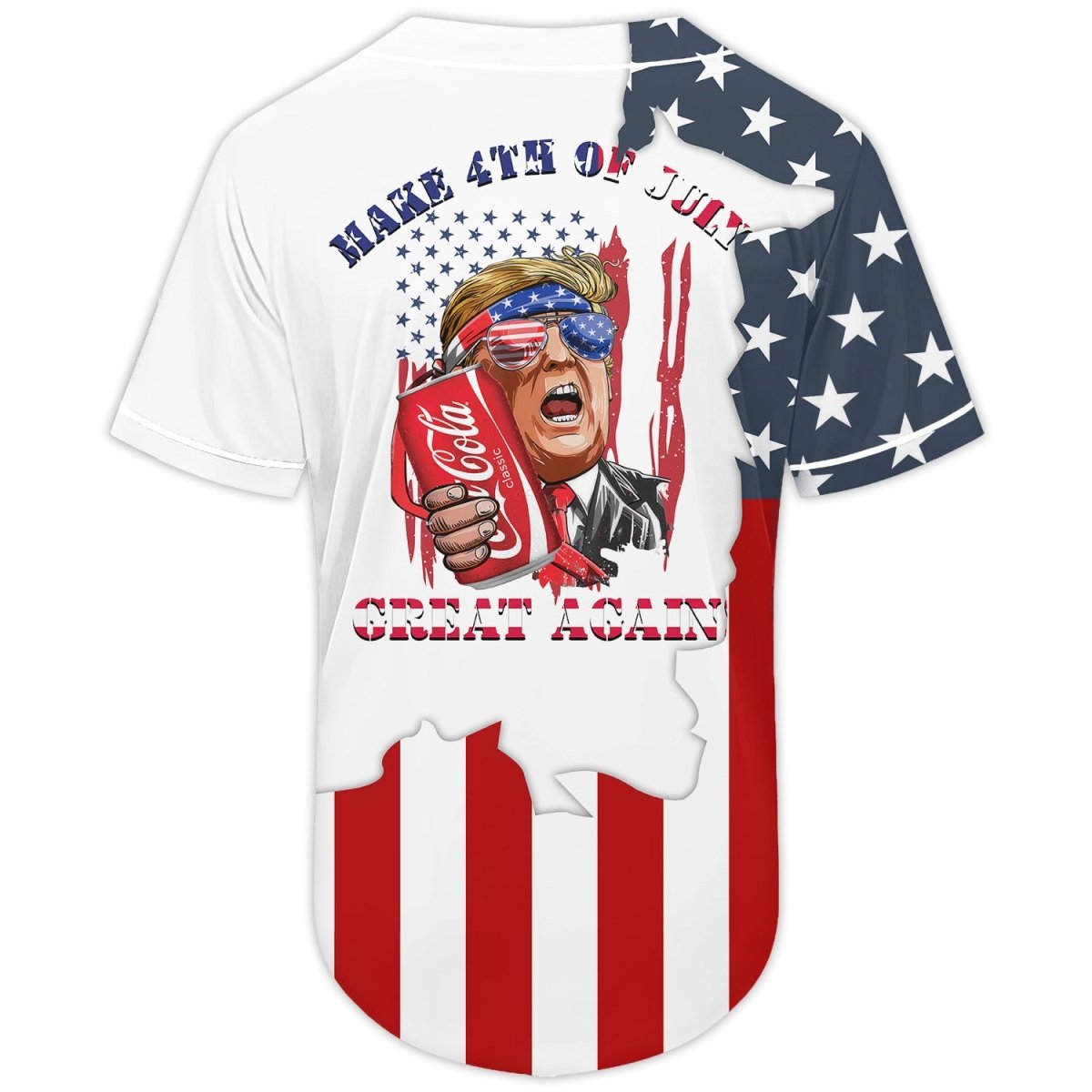 Personalized Coca Cola Donald Trump Independence Day Baseball Jersey - Flexiquor.com