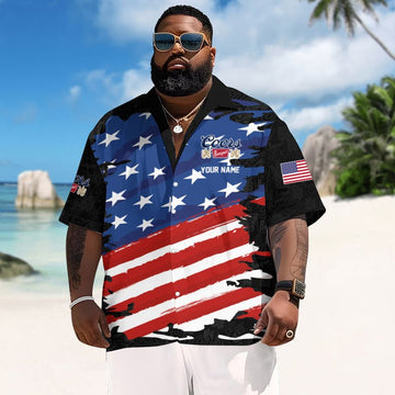 Personalized Coors Banquet Freedom Eagle Men's Plus Size Hawaiian Shirt - Flexiquor.com