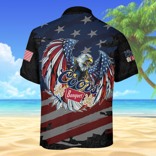 Personalized Coors Banquet Freedom Eagle Polo Shirt - Flexiquor.com