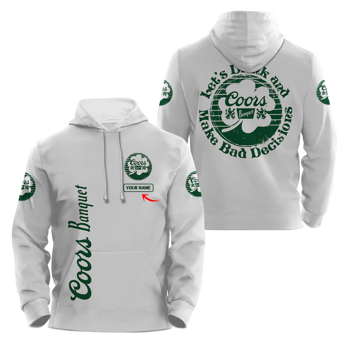 Personalized Coors Banquet St Patrick's Day Hoodie & Zip Hoodie - Flexiquor.com