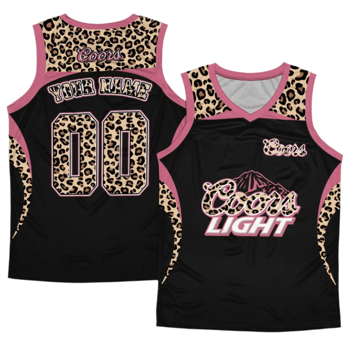 Personalized Coors Light Black Pink Cheetah Men's Tank Top - Flexiquor.com