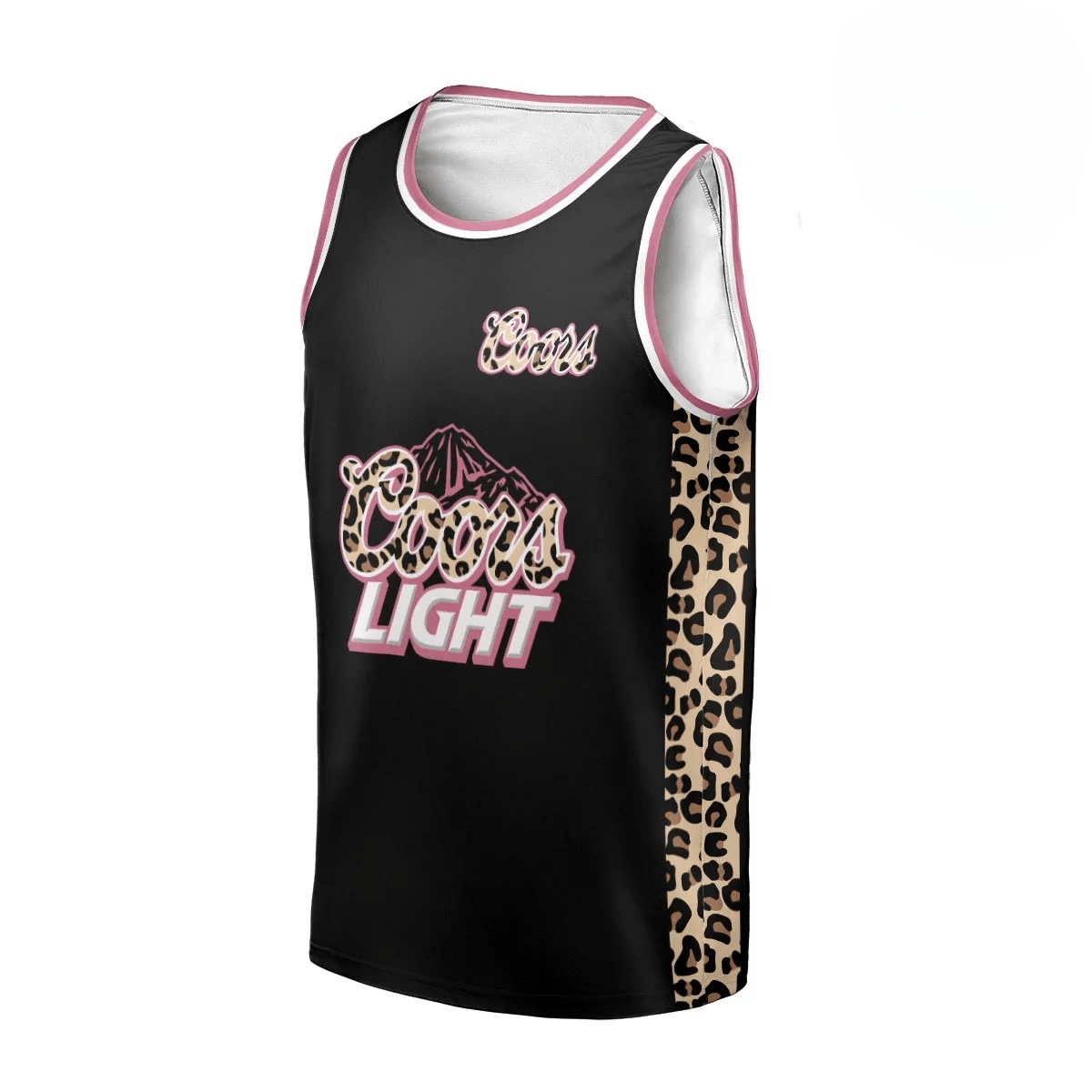 Personalized Coors Light Black Pink Cheetah Men's Tank Top - Flexiquor.com