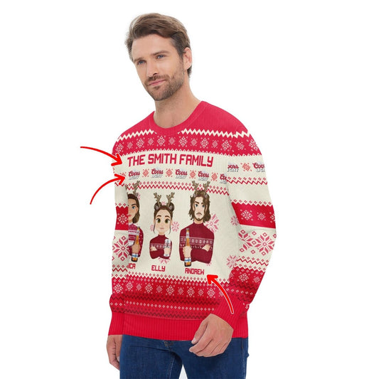 Unique Personalized Family Edition Coors Light Ugly Sweater - Flexiquor.com