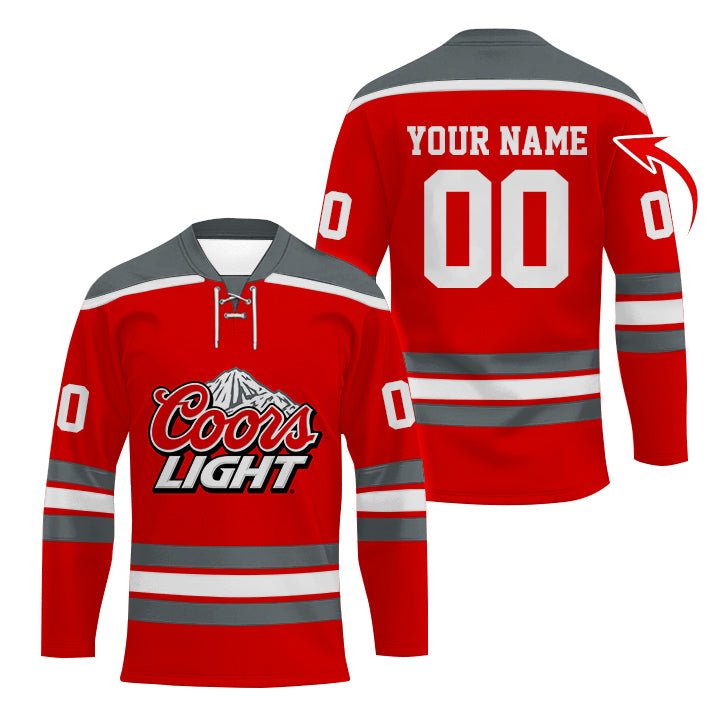 Personalized Coors Light Color Stripe Hockey Jersey - Flexiquor.com