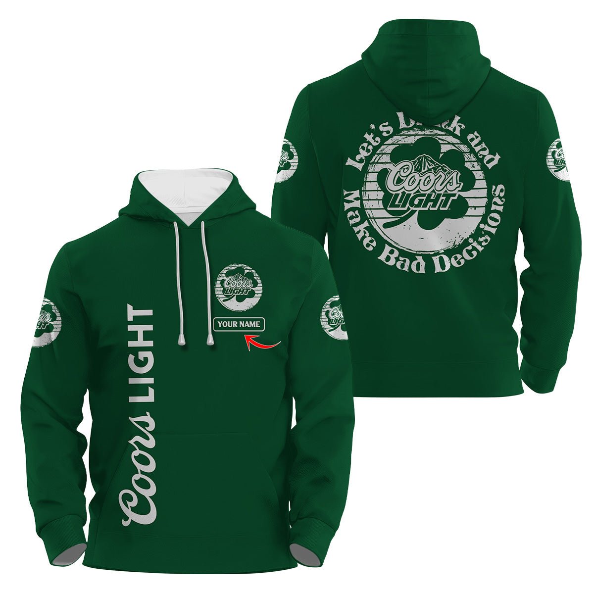 Personalized Coors Light St Patrick's Day Hoodie & Zip Hoodie - Flexiquor.com