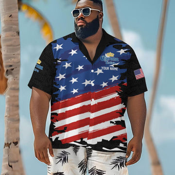 Personalized Corona Extra Freedom Eagle Men's Plus Size Hawaiian Shirt - Flexiquor.com