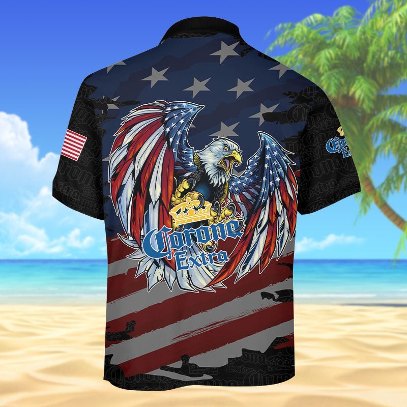 Personalized Corona Extra Freedom Eagle Polo Shirt - Flexiquor.com